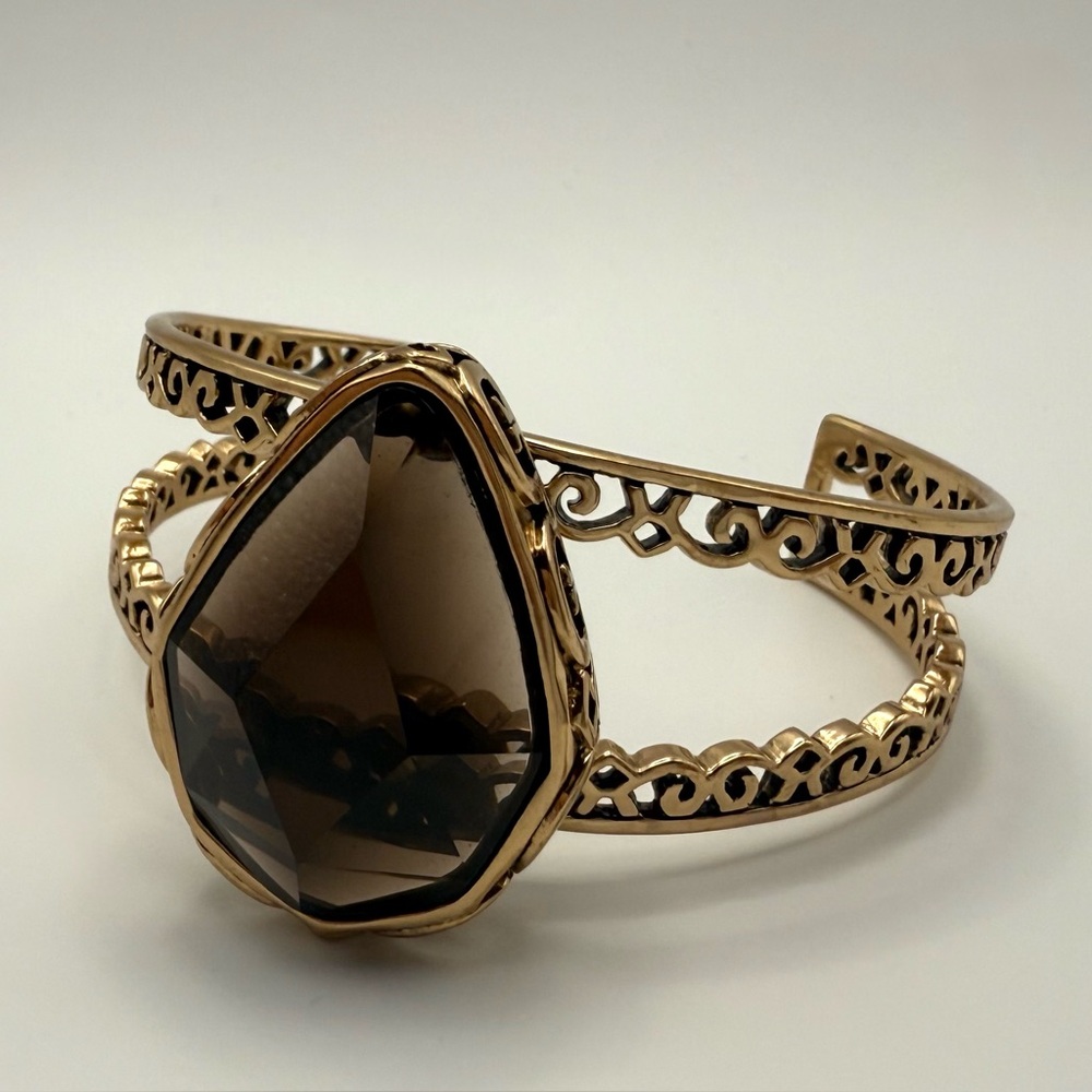 Studio Barse Smoky Quartz Golden Bronze Southwestern Style Cuff Bracelet